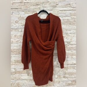 Fashion, nova burnt orange knit dress